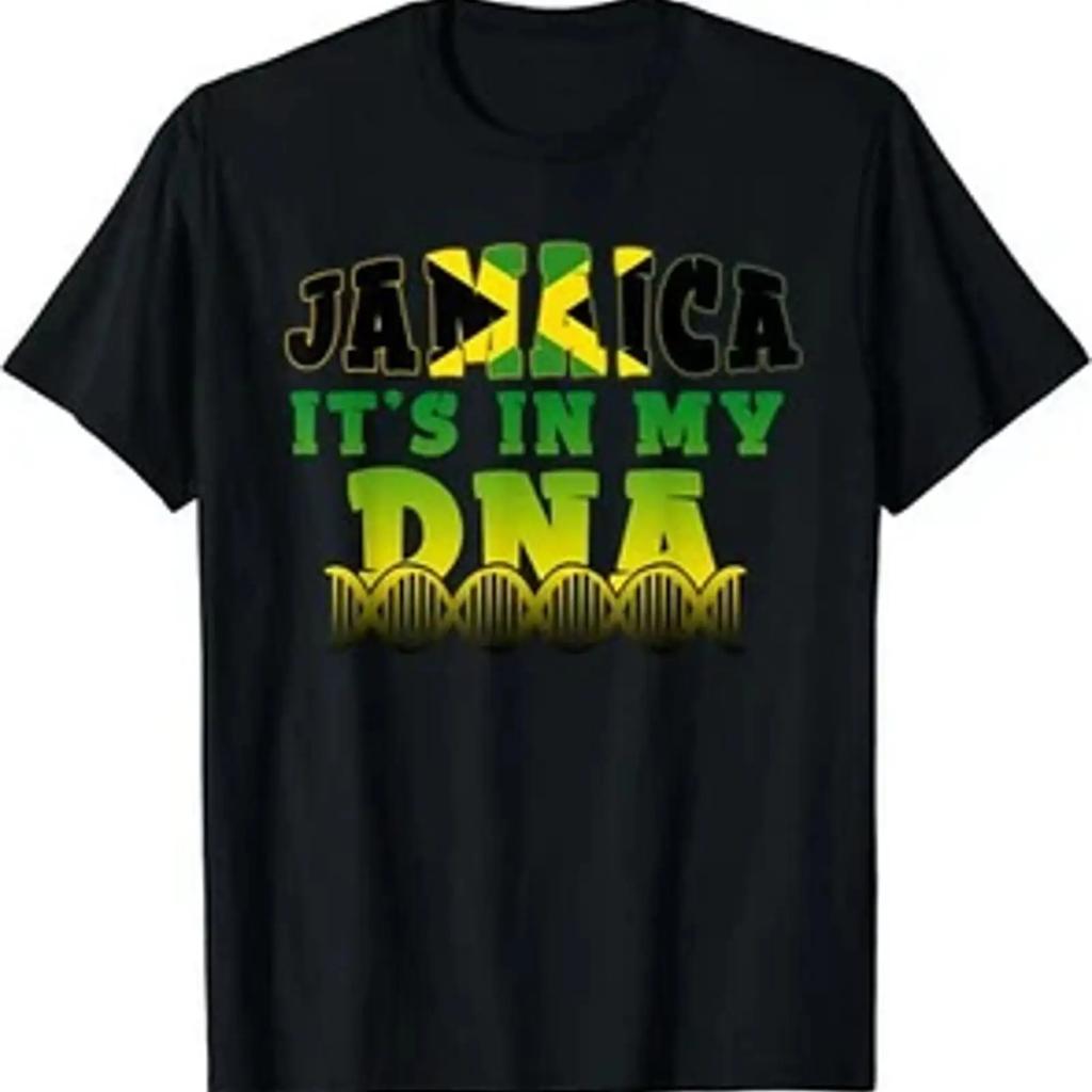 Jamaican Flag Jamaica It S In My Dna Kids T Shirt Size 5xl Vintage Washed Stretched Casual Fashion Designer Clothes Versatile