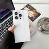 Fashion Straight Edge Mag White Safe Phone Case for iPhone 13 14 15 16 Pro Max Wireless Charging Strong Magnetic Anti-drop Cover