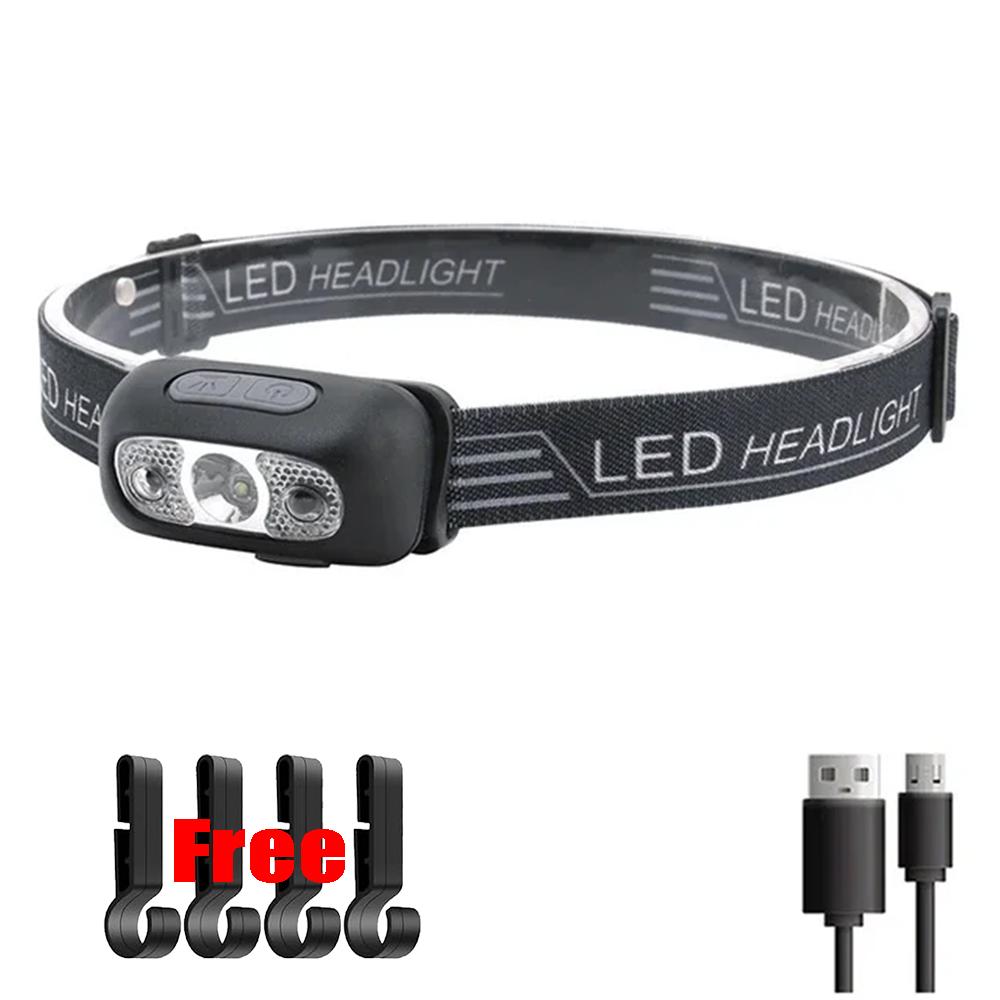 Ultra-bright Rechargeable Headlamp Portable 5 LED Headlight Head Torch Waterproof Working Light Outdoor Camping Fishing Cycling