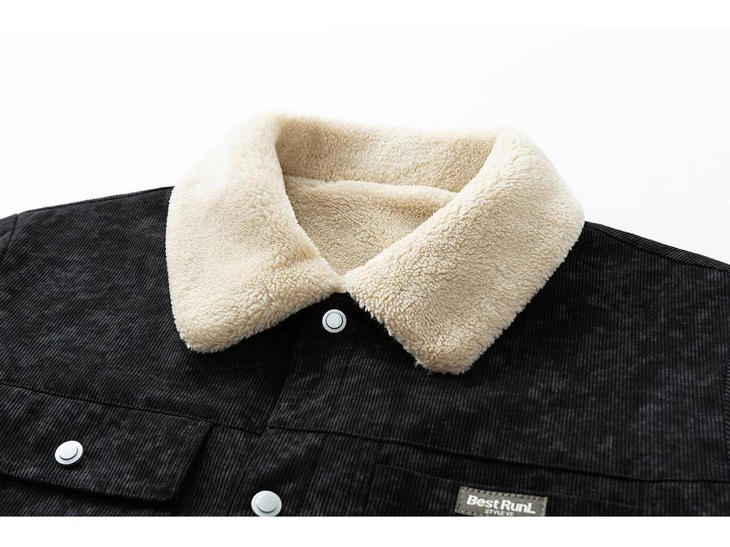 Men's Retro Corduroy Lambswool Winter Coat