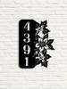 Individuelles Metall-Adressschild mit Blumenmuster, Personalisierte Outdoor-Gartennummernschild, Wetterbeständig Pulverbeschichtet