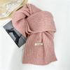 Soft Wool Blend Knit Scarf Women Winter Warm Cozy Lightweight Neutral Tone Korean Style Neck Wrap