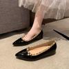 Small Inner Height Increase French Single Shoes Women's 2025 Spring New Pointed Shallow Mouth Women's Shoes Rivet Small Size Evening Shoes
