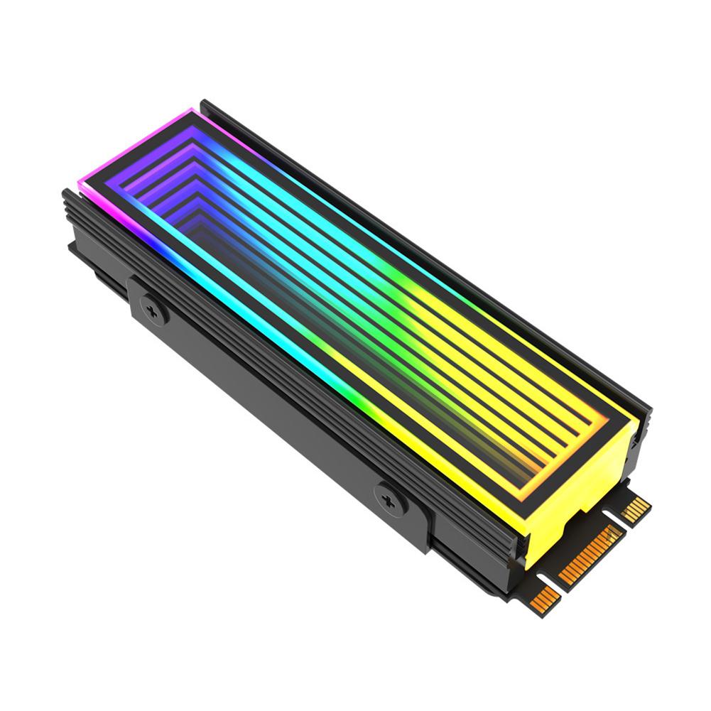ARGB AURA Plug Sync Computer SSD M2 Radiator Aluminum PC RGB M.2 Nvme Cooler Heatsink Solid State Drive Heat Sink Cooler