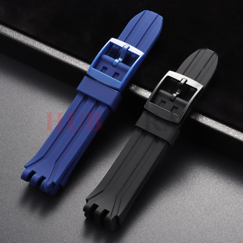18mm Silicone Watch Bands Waterproof Soft Rubber Sport Watch Band for Swatch SUIK400 SUIB400 Watch Strap Belt for Men Women