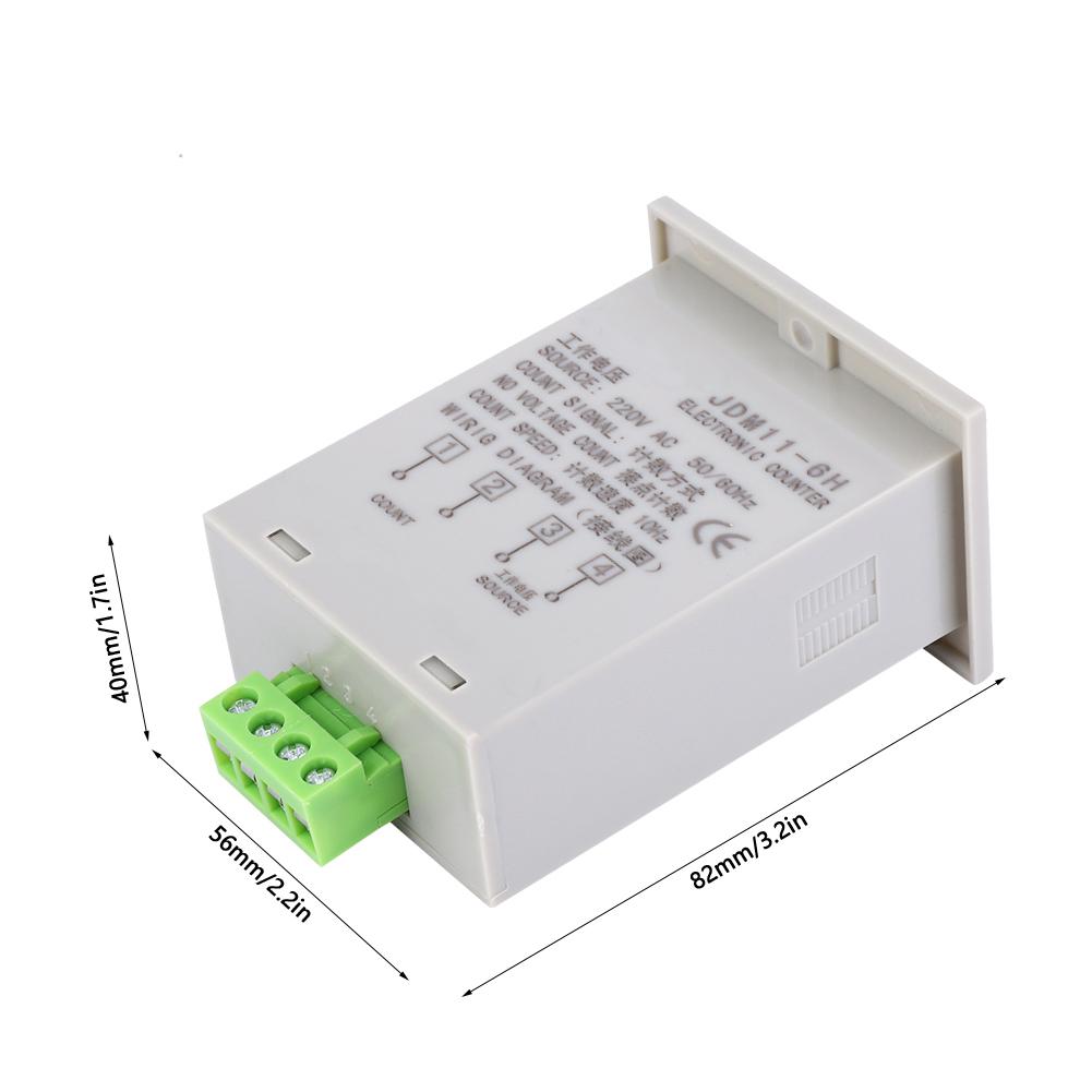 JDM11-6H No Voltage Counter 6 Digits Electronic LED Digital Display Counter RelayAC220V