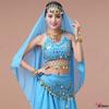 Belly Dance Performance Jewelry Set: Headdress, Veil, Necklace, Earrings, Head Chain, Ring, Bracelet
