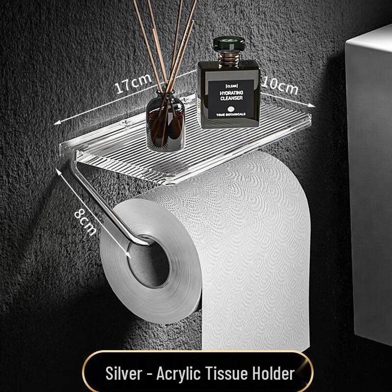 Qiaomeiren Wall-Mounted Acrylic Toilet Tissue Holder