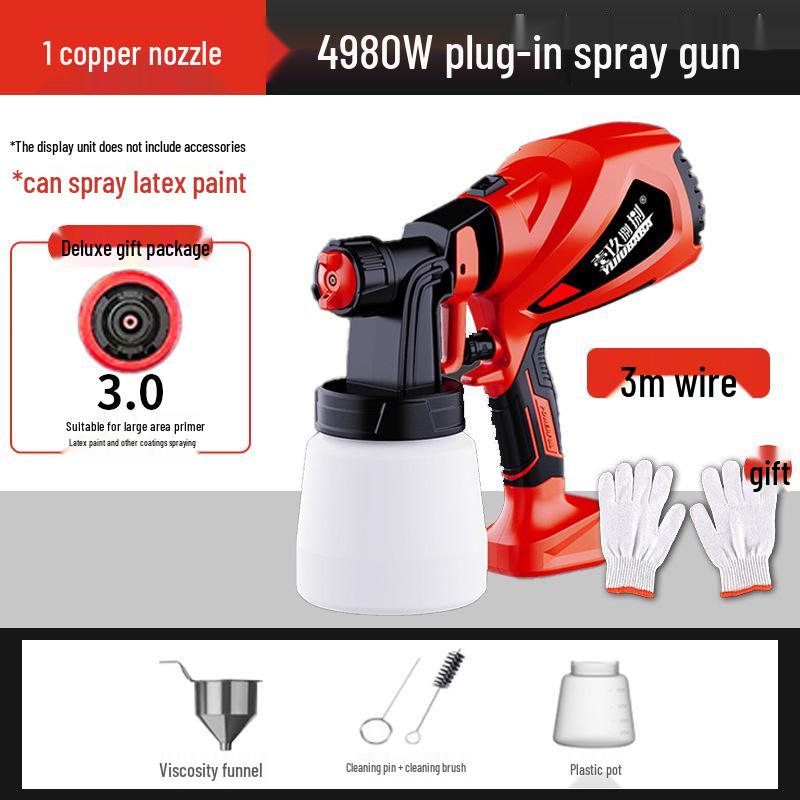 Electric Paint Spray Gun, High-Power 220V, Small Latex Sprayer for Household Use, High Atomization.