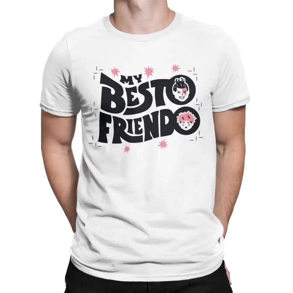 Amazing My Besto Friendo T-Shirt Men Round Collar 100% Cotton T Shirts Anime Short Sleeve Tee Shirt Gift Idea Clothing