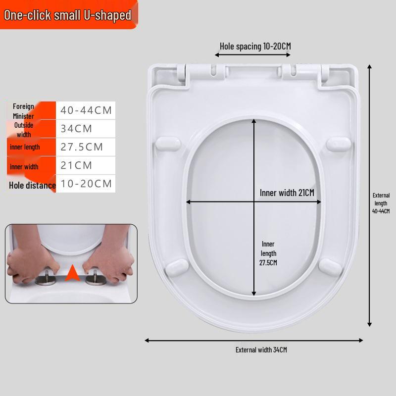 Universal Thickened One-Click Toilet Seat Cover for Household Flush Toilets