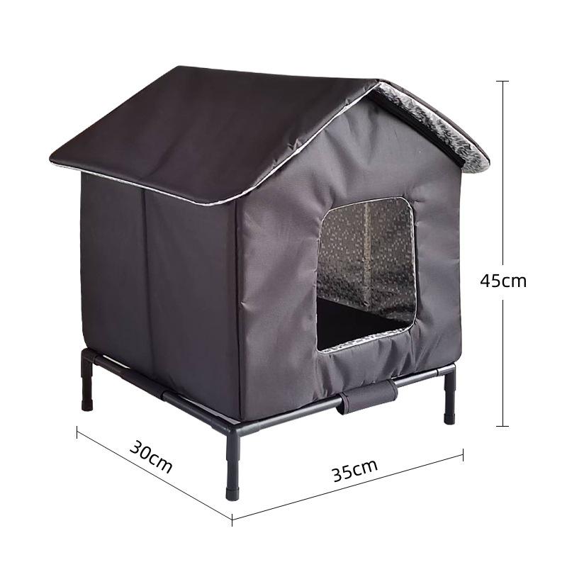 All-Weather Insulated Outdoor Shelter for Cats & Dogs Small чёрный