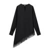  European and American Style, New Women's Fashion, Fashionable, Asymmetrical Lace Shirt 9663-100