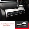 For Toyota Camry 2018-2023 Silver Steel Function Headlight Control Button Frame