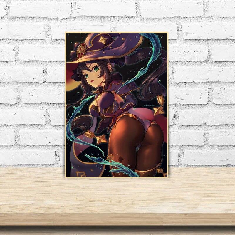 Genshin Impact Series Poster HD Game Posters Kraft Paper Painting Home Decor Bedroom Wall Art Picture Sexy Anime Girl Poster