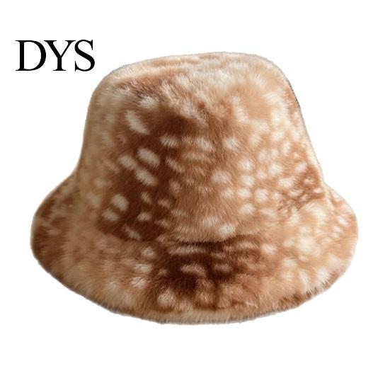 Cute Aesthetic Winter Hat Women Spotted Deer Hat, Faux Fur Bucket Scarf, Warm Soft Cozy Furry Fisherman for Girls, Autumn Accessory