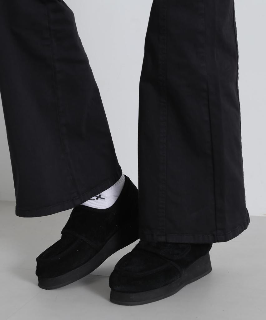 AVIREX Limited Edition SATIN FLARE STRETCH PANTS Women's S 010 Black 783-4910604