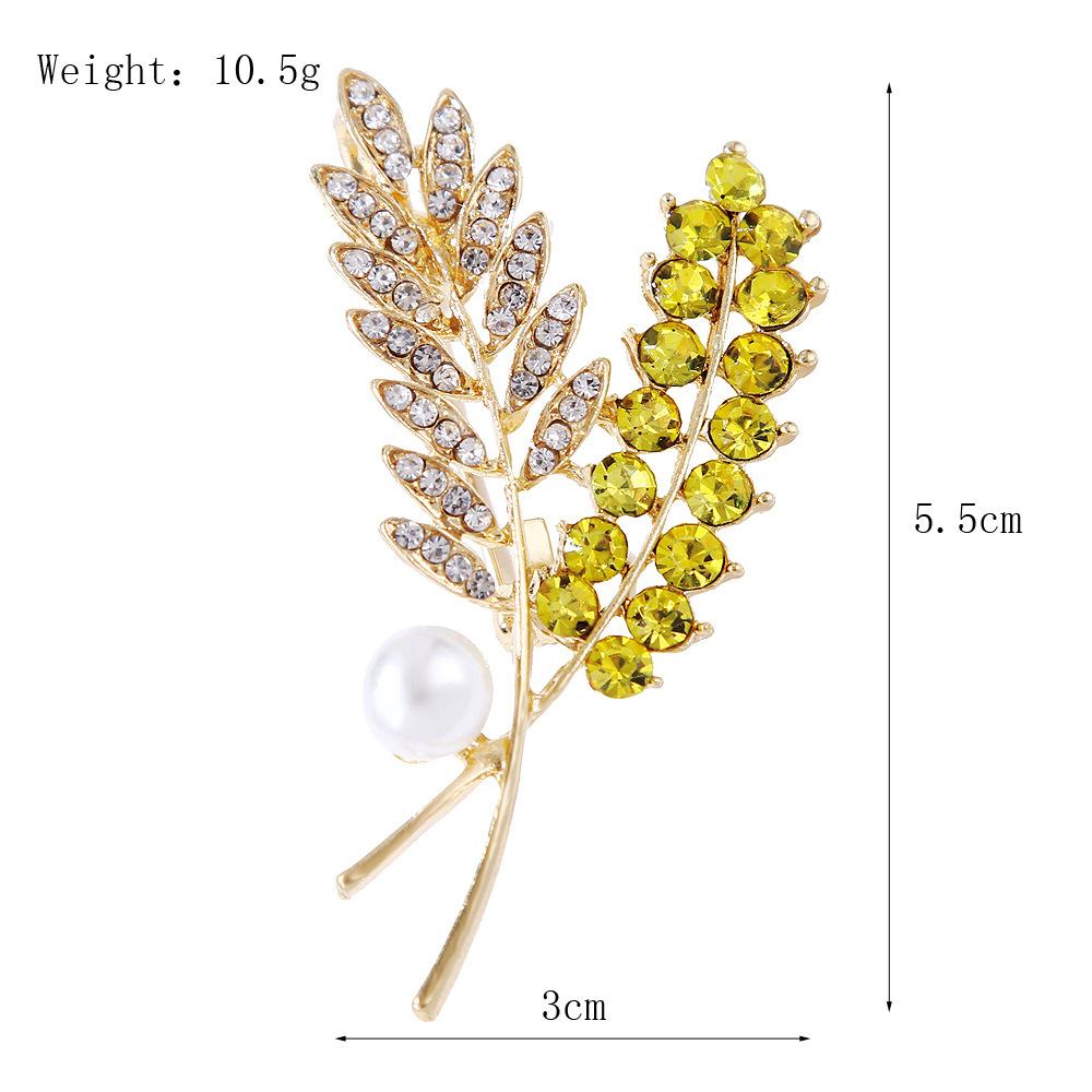 

Брошка Колосся Пшениці з Кристалами Темпераментна Ніжна Брошка-Квітка Жіноча Застібка для Шовкового Шарфа Проти Ковзання Перлинні Шпильки Довготривалий Колір Вишукана Брошка Подарунок