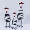 3Pcs Hand Painted Chicken Ornament Wood Chicken Figurine Rooster Gifts