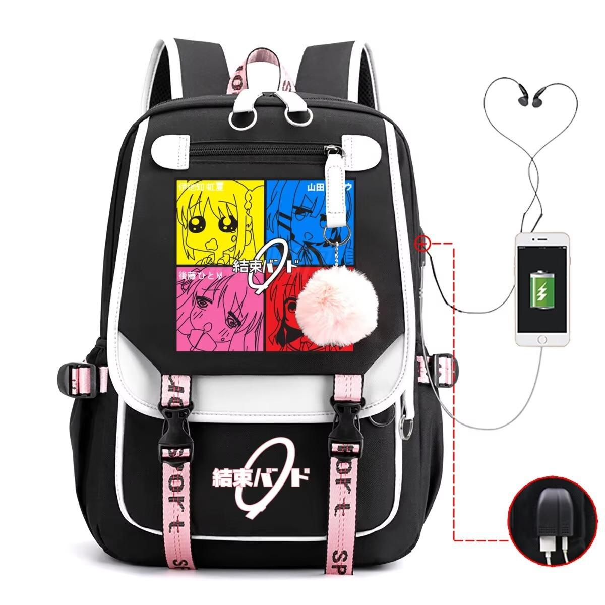

Animation Korean version student schoolbag junior high school student two-dimensional trend college wind leisure travel USB backpack Average Size