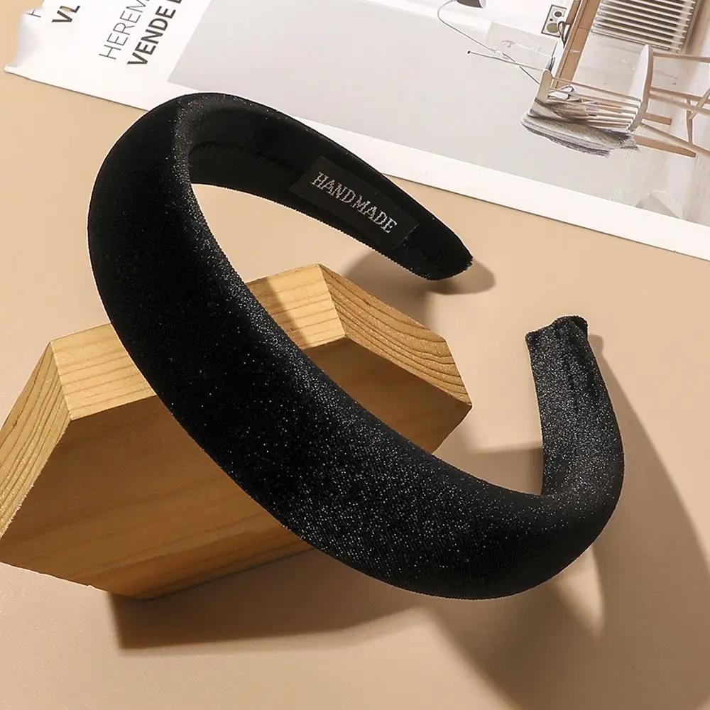 Women's Velvet Headband Padded Hairband Wide Sponge Hair Hoop Band Accessories