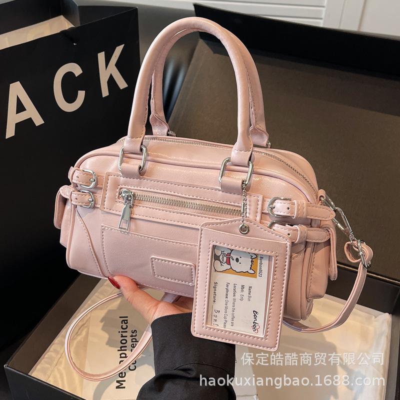 Premium handbag women's 2025 popular new work commuter Boston bag niche shoulder messenger bag