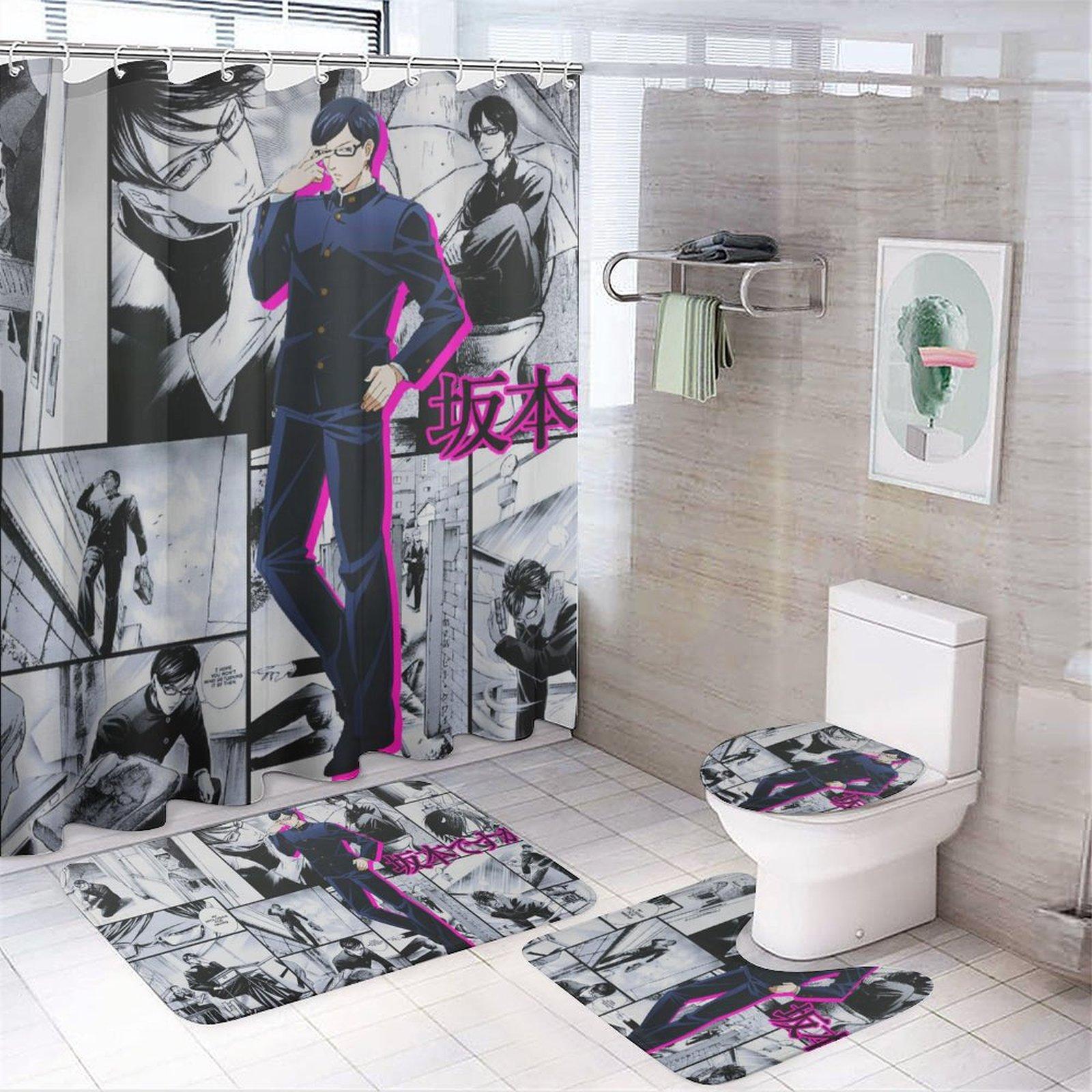 

Anime Character Printed Shower Curtain Modern Non-Slip Carpet Shower Curtain Waterproof Polyester Home Decor 180 W60H190(CM)-1 Pcs