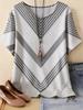 New Women's T-Shirt Summer O-Neck Tees Oversized Casual Short Sleeved Stripes Printed Women Pullover T-Shirts Female Clothing