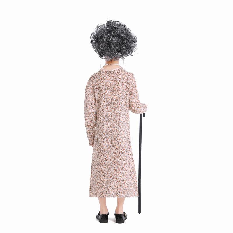 Children's Day Grandmother Wolf Cosplay Grandma Pastoral Floral Dress Stage Drama Performance Costume