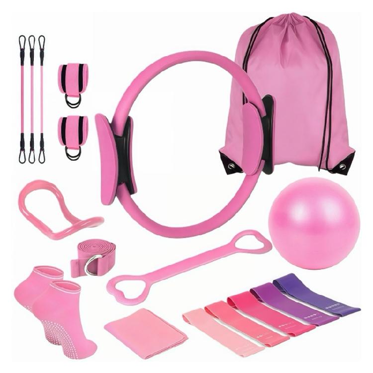 Women's Fitness Exercise Set Pilates Ball Rings and Band With Nonslip for Home Exercise And Flexibility