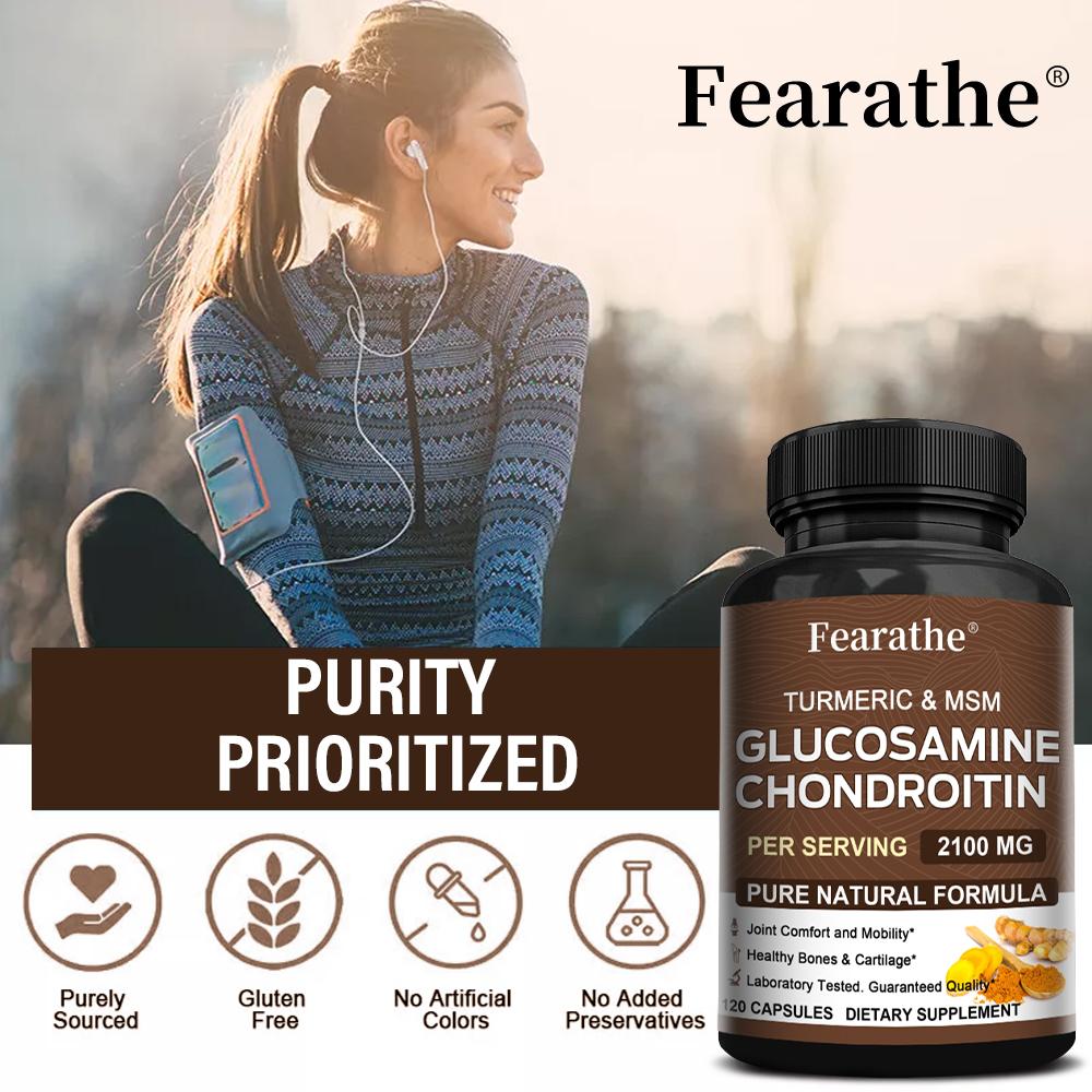Aminochondroitin sulfate capsules 2100mg containing turmeric MSM for joint health 120 capsules