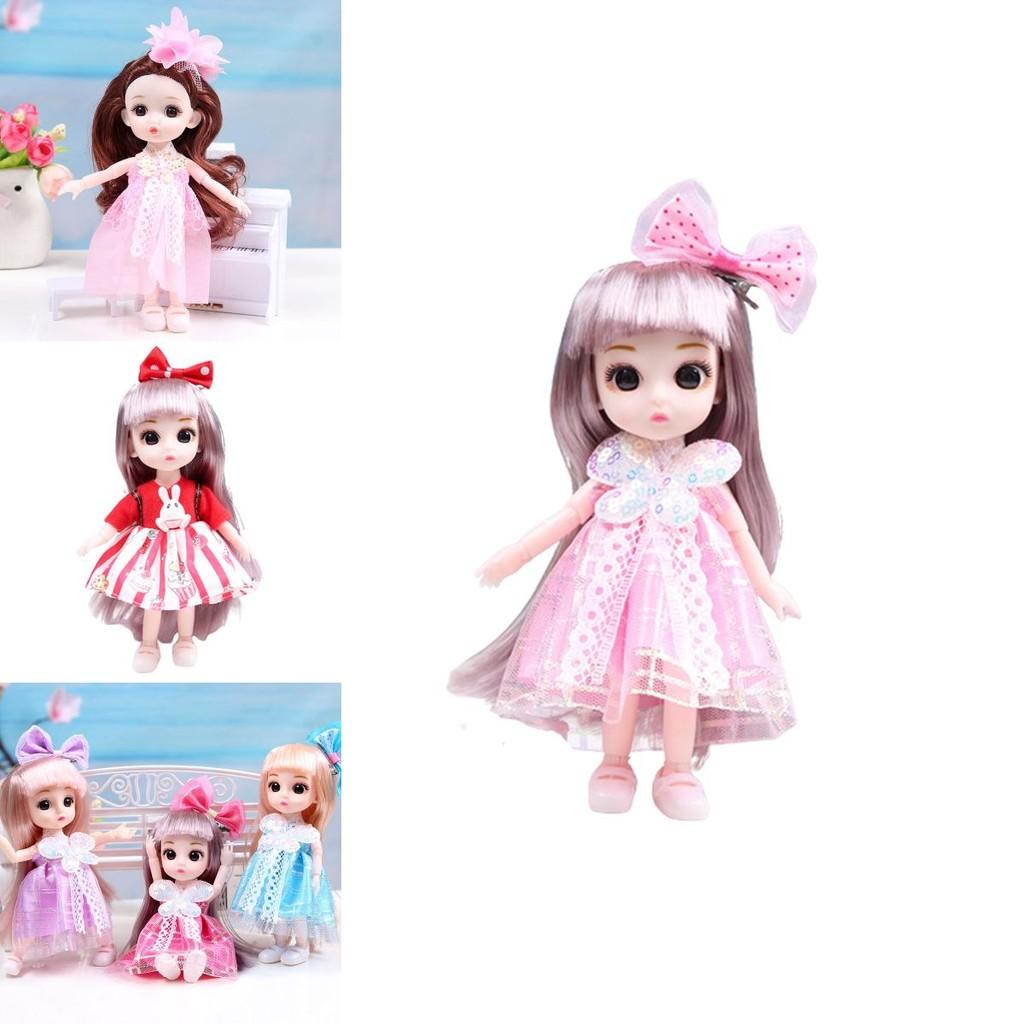 Cute 6.6in Bjd Princess Dolls With Movable Joints Mini Model Toy Kids Birthday Gift