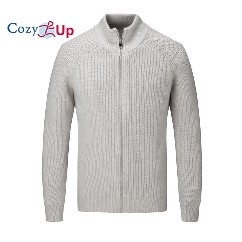 

Однотонний трикотажний кардиган Cozy Up із напівводолазкою на блискавці 3XL білий