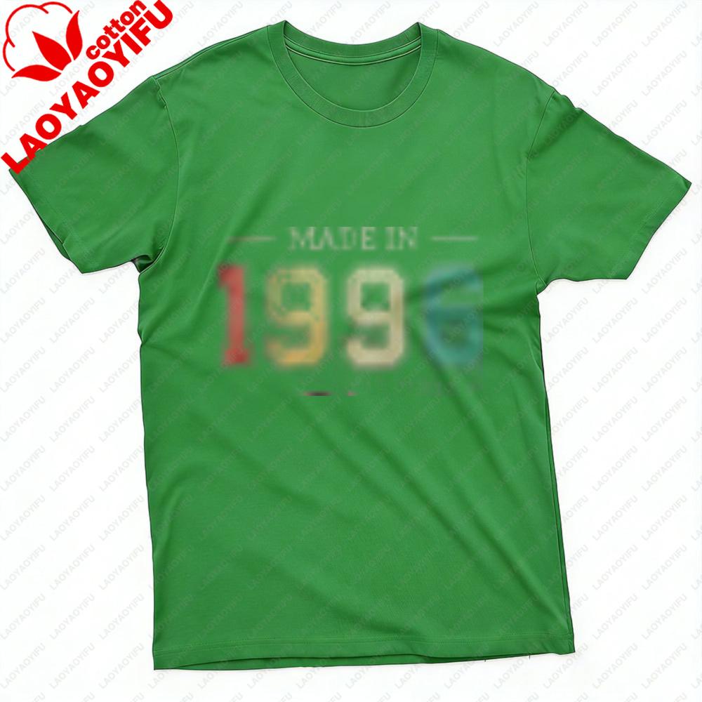 

1996 Vintage Year Print Unisex TShirt Cotton Retro 1996 Print T Shirt Short Sleeve Fashion Top Gift for Birthday Anniversary 4XL