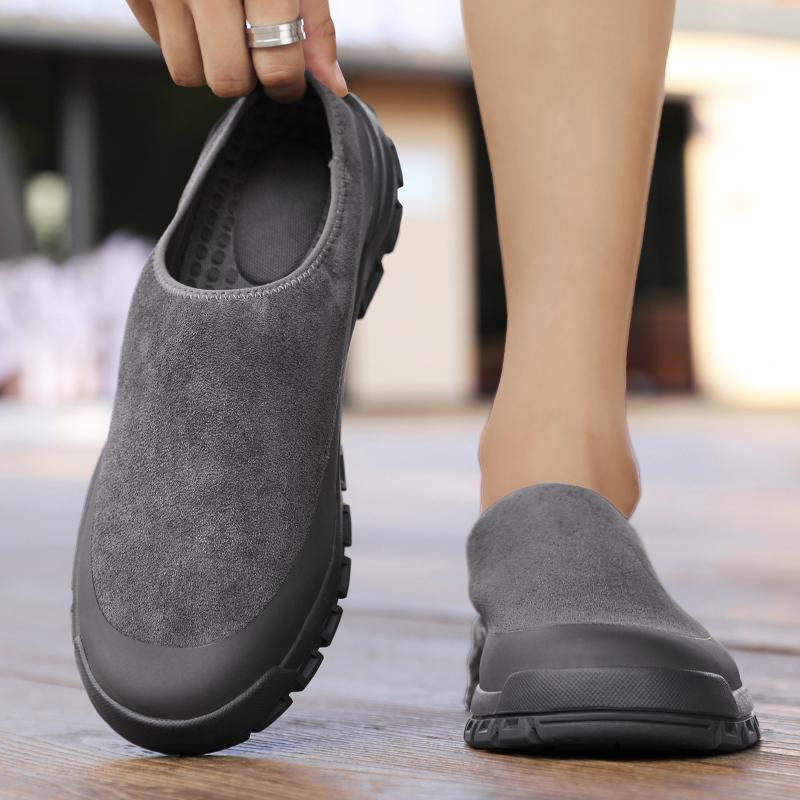 Large Size 46 Mules Closed Toe Slides Sandals Half Shoes For Men Backless Loafers Slippers Oepn-Back Casual Shoes Slip On Flats