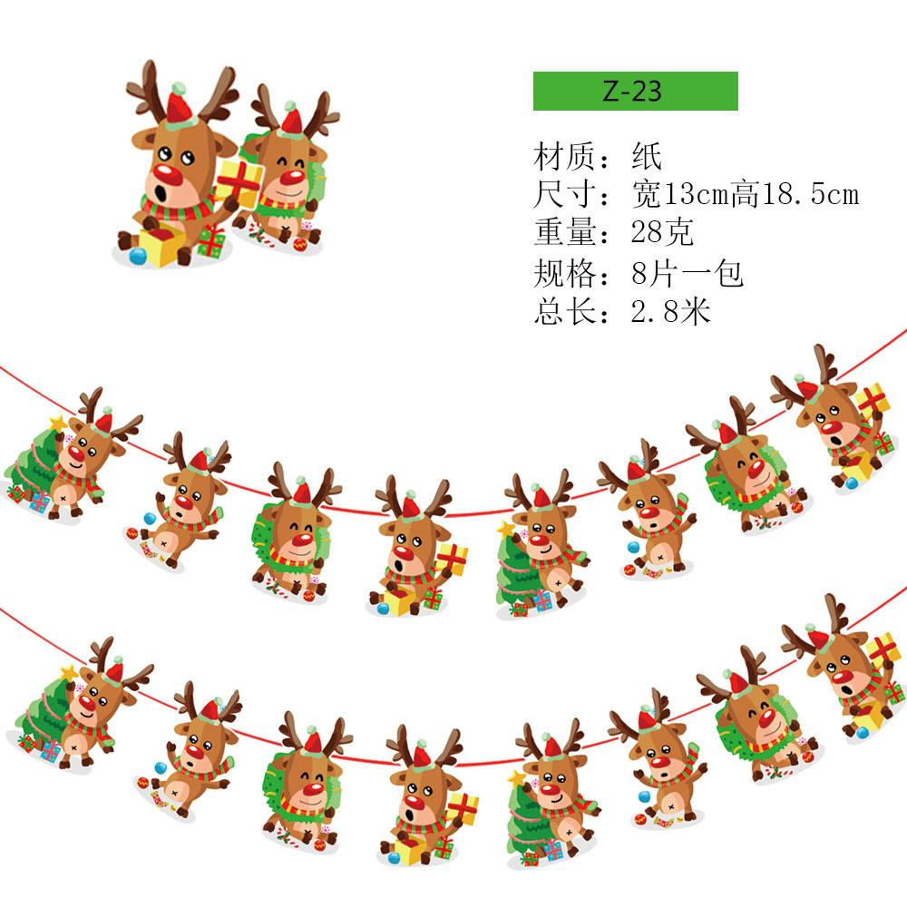 Paper Decorative Christmas Flags And Streamers For School Store Celebrations Featuring Cute Art Cartoon