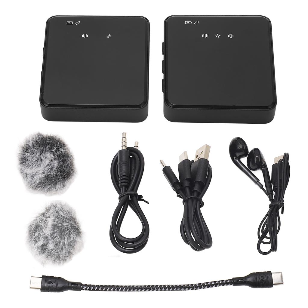 Wireless Lavalier Microphone Real Time Ear Return HIFI Sound Quality Wireless Lavalier Lapel Microphone for Camera