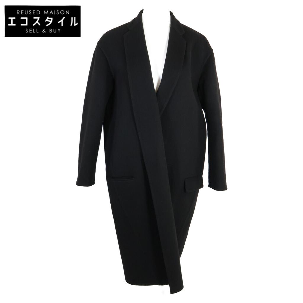 CELINE Domestic regular 2 8H13/6700 Phoebe period cashmere Egg Crombie coat 36 blackUsed