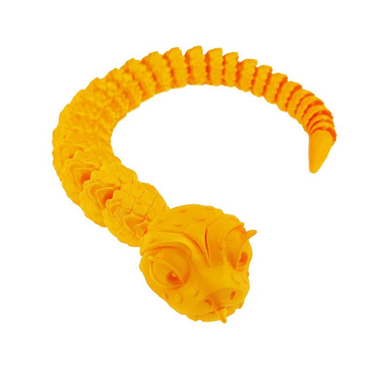Printed 3d Big Eyes Snake Toy Gradient Color Animal Figurine Interactive Joint