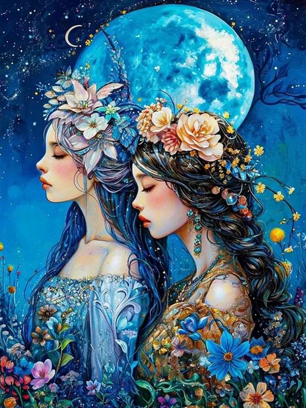 Malowanie diamentowe Nowa kolekcja 2024 Kwiatowa wróżka Diy Pełny kwadratowy okrągły wiertło Rhinestone Haft Sztuka Dziewczyna z kreskówek Mozaika Krzyżyk Zestawy do haftu