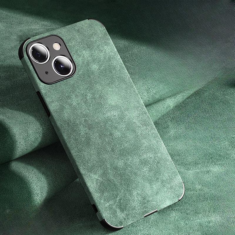 Applicable To Apple 15Pro Mobile Phone Case Lambskin IPhone 16 Protective Case I13 Ultra-thin Full Cover 14 Anti-fall