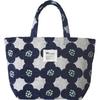 World Party Patterns Gobelin Tote Nordic Retro Floral Stylish and Perfect for or Bag, Camellia, Navy, Women's, Print, Cute, Commuting, School, Travel,
