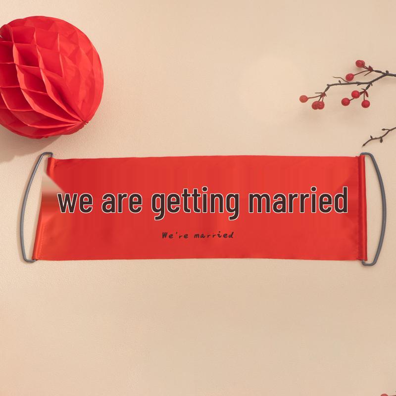 Wedding Banner Set: Marriage Certificate, Candid Photography, Bridesmaids & Groomsmen Games, Flags, Bride Pick-Up Banner, Photo Props