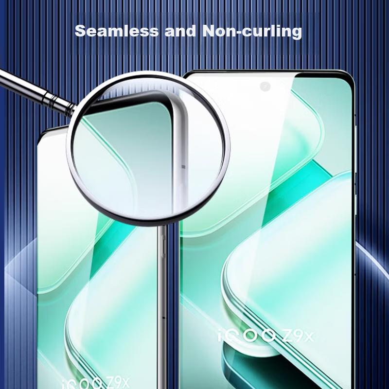 MAIKUQI Tempered Glass Screen Protector for Vivo IQOO Z9x, Full Coverage High Definition Anti-Fingerprint Glass Film - 2 Pack