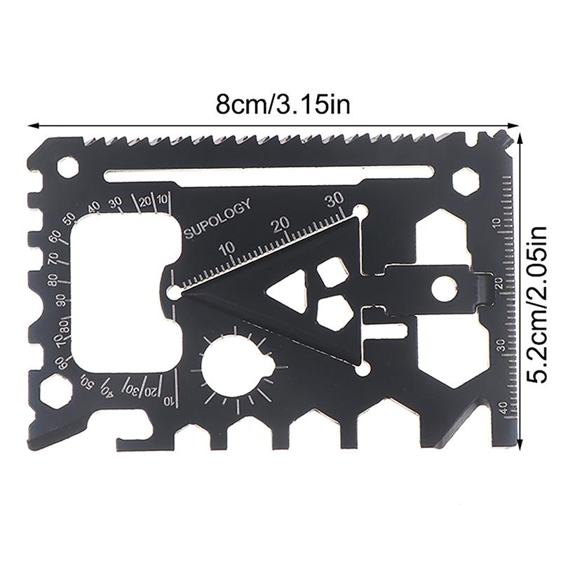 1/2/5 Pezzi Carta Utensile EDC 18-in-1 Acciaio Inossidabile 420 Multifunzione Apribottiglie/Lattine Portachiavi Cacciavite Chiave Inglese Carta