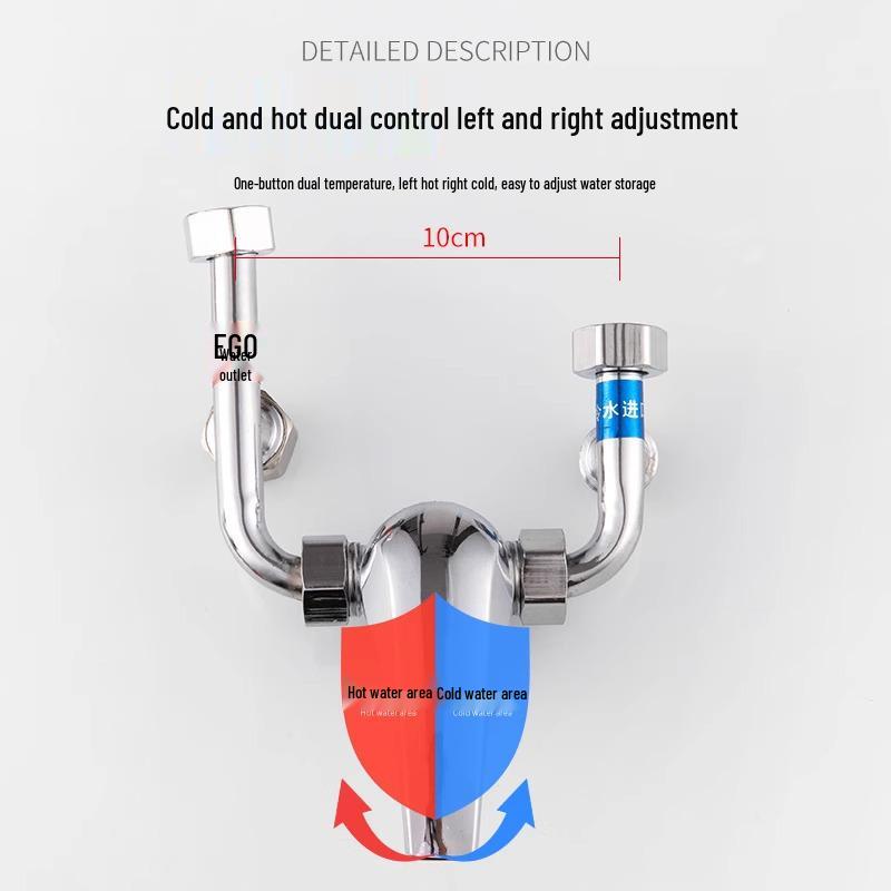 All-Copper U-Shaped Electric Water Heater Mixer & Shower Faucet Set with Pressure Boosting Valve