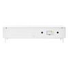 White TV Cabinet with Three Sliding Doors, MDF, Glass Shelf, App-controllable LED Lighting, Thin Steel Legs, Minimalist Living Room Storage Cabinet