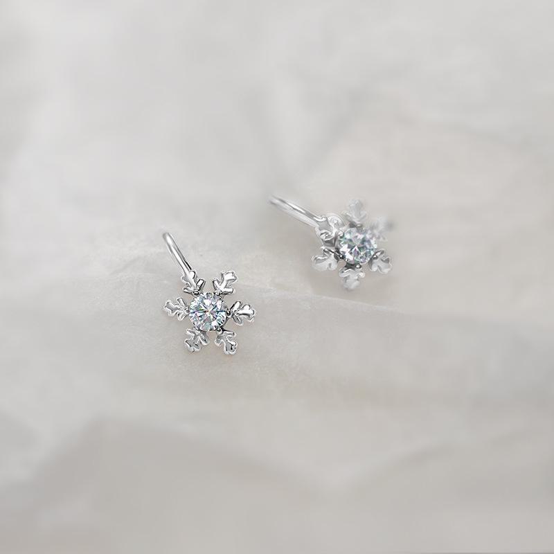 

Серьга-клипса Banyan Tree S925 Silver Snowflake без прокола – простой, холодный стиль для студентов ES1788, 925 Silver белого золота