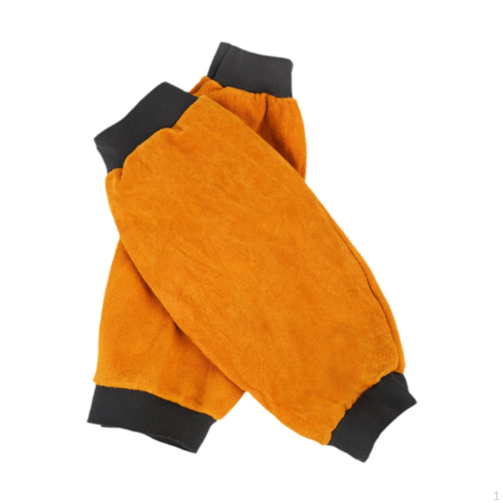 

2 шт. Сварочные рукава из ПУ кожи, Рабочие многоцелевые термозащитные для активного отдыха жёлтый