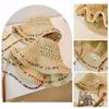 Elegant Lace Brim Sunshade Cap Breathable Sun Protection Cap Casual Colorful Straw Hat  Outdoor